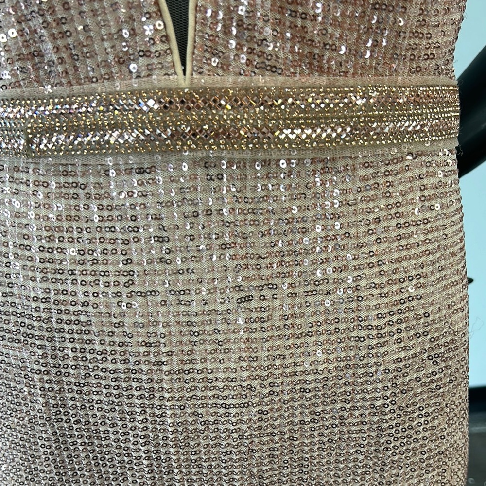 Jovani rose gold size 6 Elegant Pink Sequin Evening Gown - Picture 4 of 5